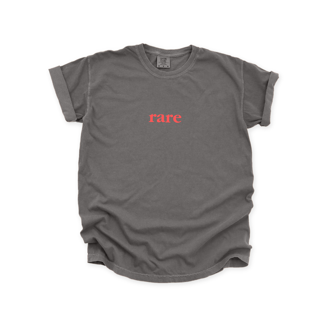 RARE LOGO T SHIRT GRAY WITH RED