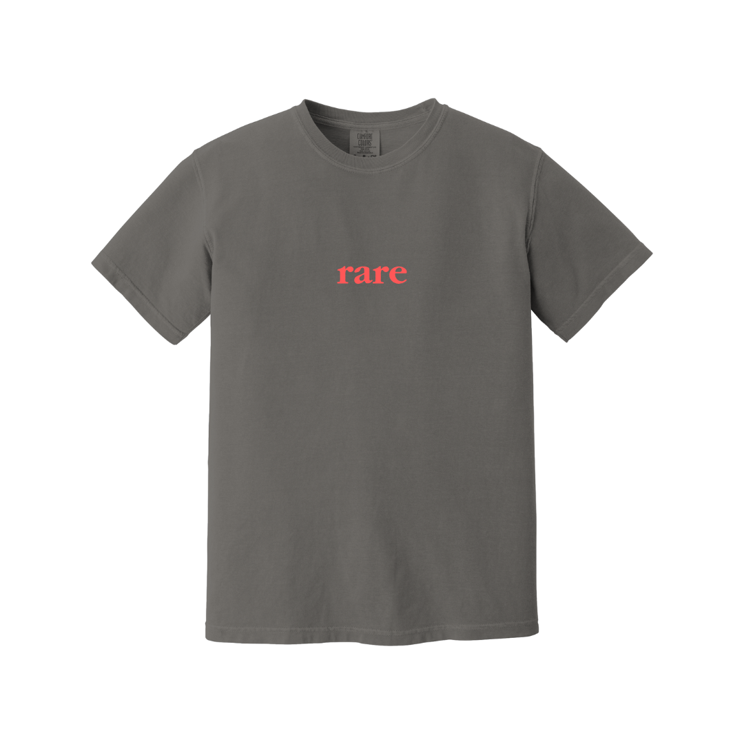 RARE LOGO T SHIRT GRAY WITH RED