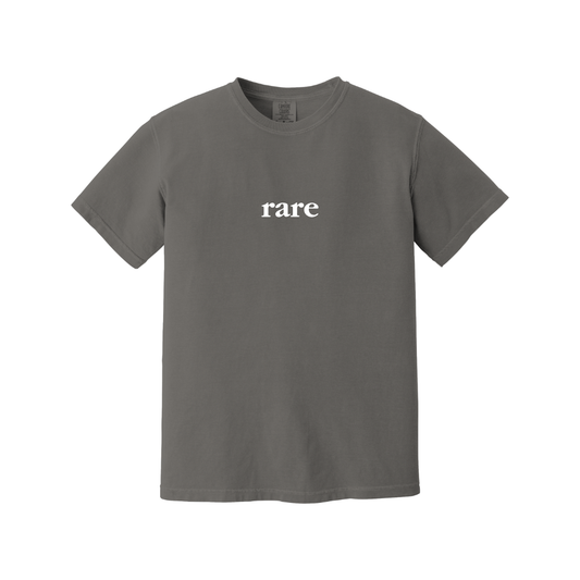 RARE LOGO T SHIRT GRAY WITH WHITE